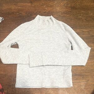 cropped tight gray turtle neck
